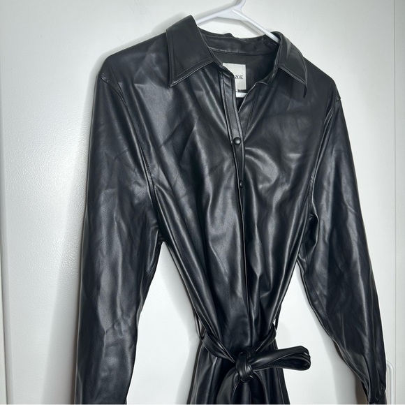 NWT Nic+Zoe Womens Black Faux Leather Knee Length Shirtdress Size Large and XL - Picture 5 of 11